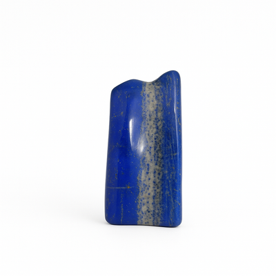 Polished natural lapis lazuli freeform, deep blue with pyrite flecks