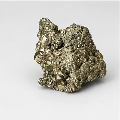 Natural Pyrite Crystal Cluster - detail view 3