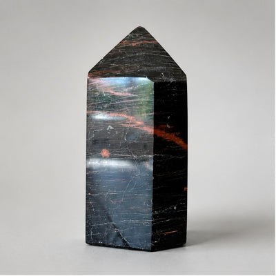 Black Tourmaline & Hematite Obelisk (Polished Point)