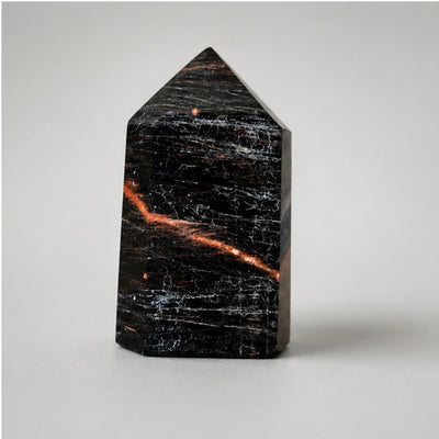 Black Tourmaline & Hematite Obelisk (Polished Point)