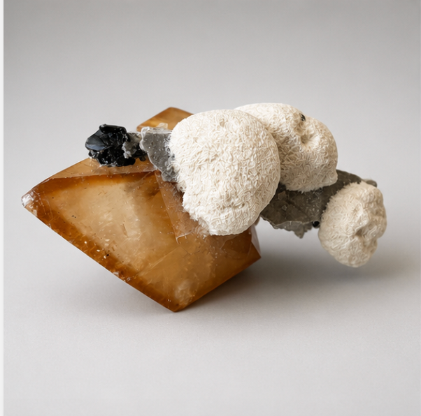 Calcite with Sphalerite and Aragonite - main view