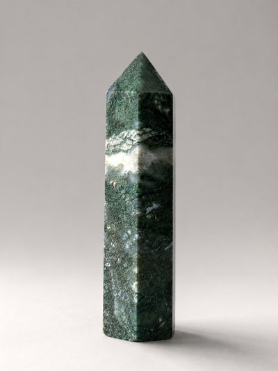 Moss Agate Obelisk (Polished Point)