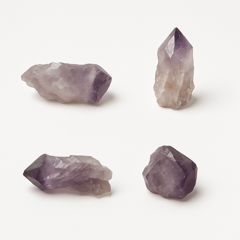 Raw natural amethyst point, lilac purple