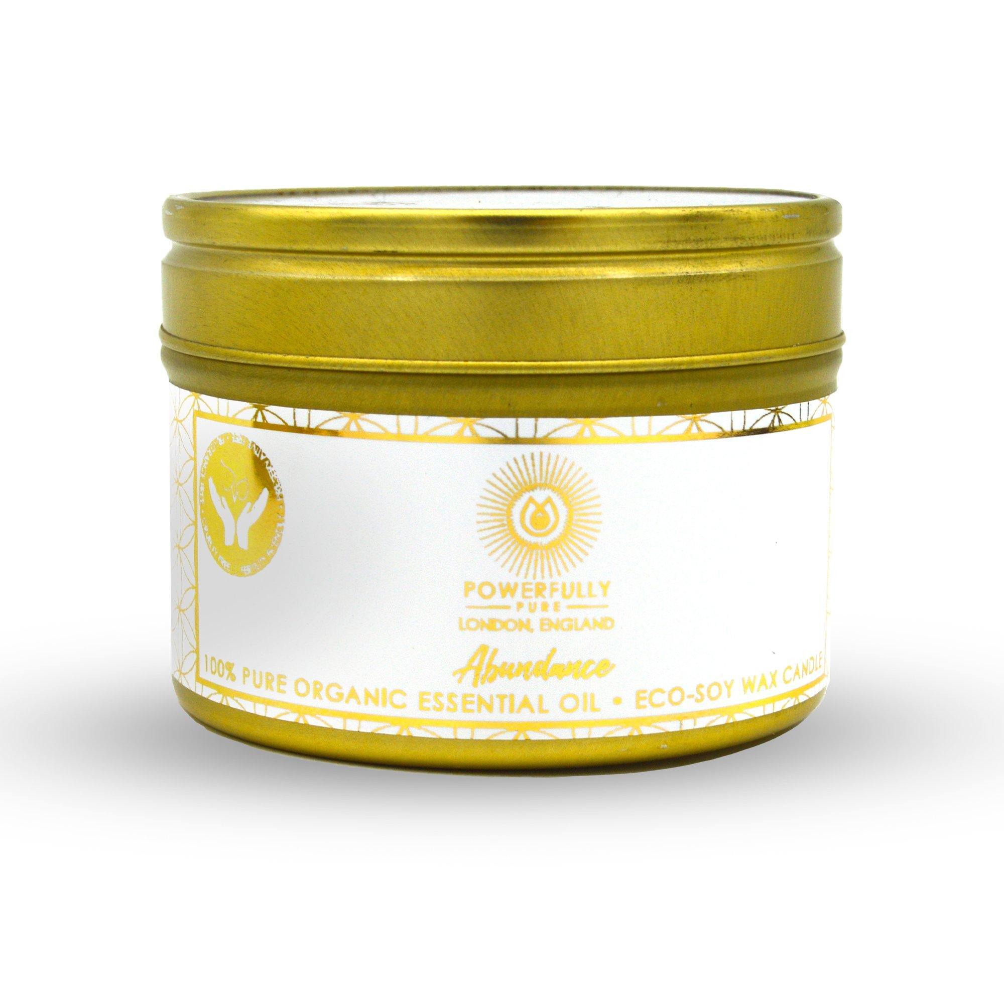Organic Soy Essential Oil Candle - Abundance - Powerfully Pure